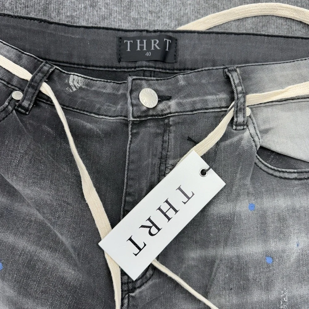 THRT STEEL GRAY‎  SPLATTER JEANS SIZE 40 X32 MENS